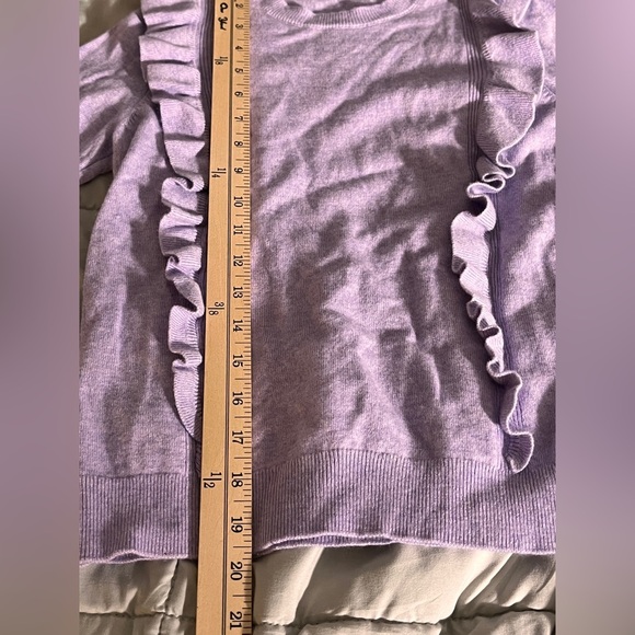 Vineyard Vines Merino Wool & Cashmere Purple Ruffled Kids Top L - Picture 8 of 11